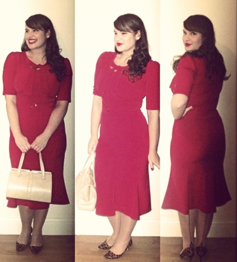 Roxy Vintage Style red 1940s Stop Staring dress